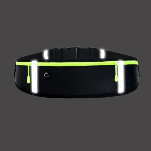 Univerzális fényvisszaverő csíkos futó övtáska fülhallgató kivezetéssel fekete futáshoz - 4