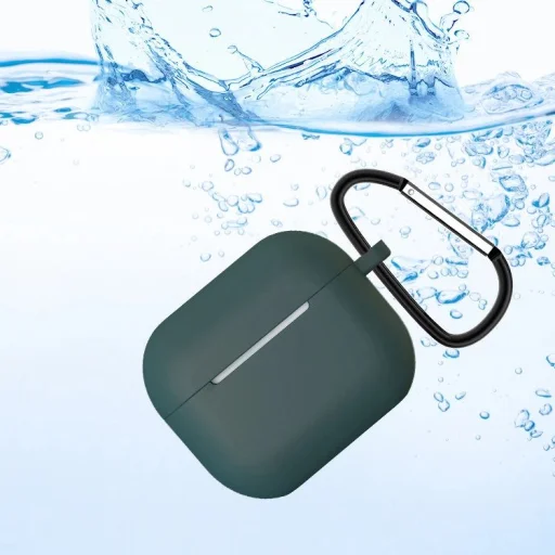 AirPods 3 tok szilikon puha tok + karabiner rózsaszín - 12