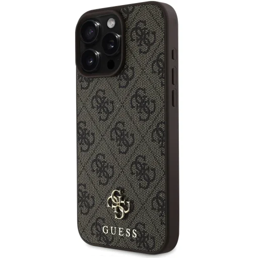  iPhone 16 Pro Barna Guess PU 4G Small Metal Logo MagSafe tok - 3