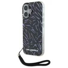  iPhone 16 Lila Karl Lagerfeld Zebra Pántos tok