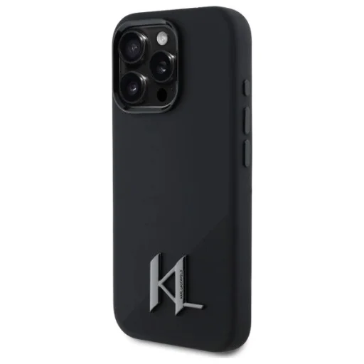  iPhone 16 Pro Fekete Karl Lagerfeld Silicone Shadow Metal Initial MagSafe tok - 2