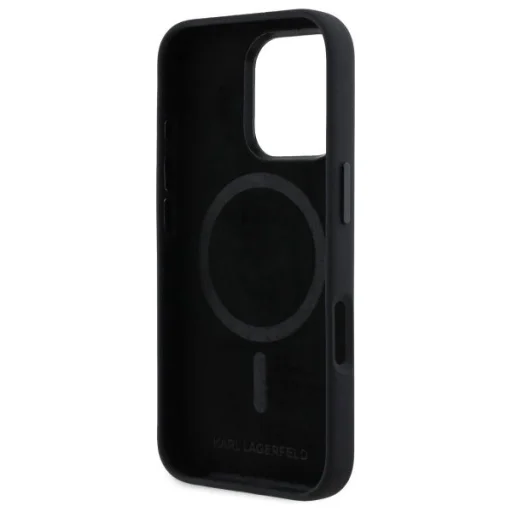  iPhone 16 Pro Fekete Karl Lagerfeld Silicone Shadow Metal Initial MagSafe tok - 7