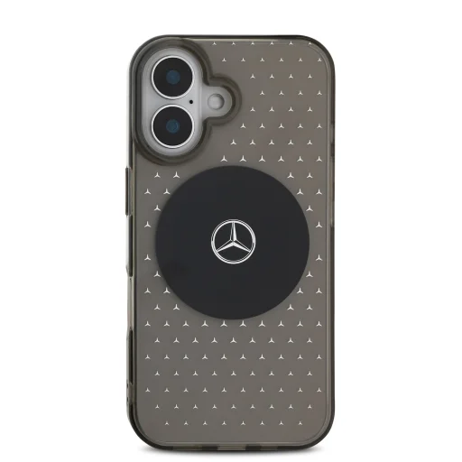 Mercedes PC/TPU Star Pattern MagSafe tok iPhone 16 Plus Fekete tok - 2