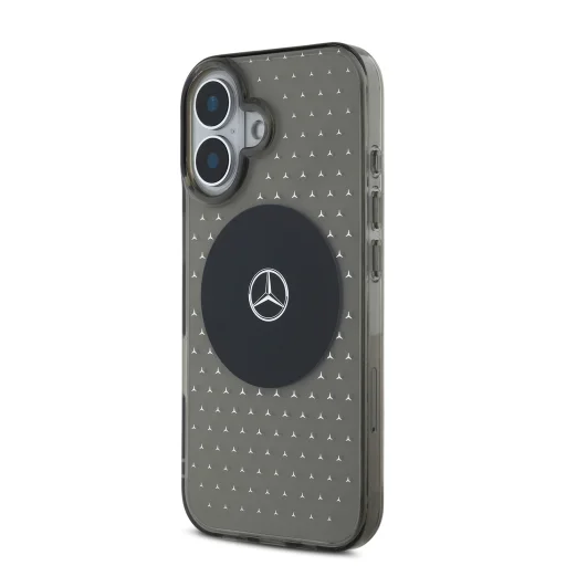Mercedes PC/TPU Star Pattern MagSafe tok iPhone 16 Plus Fekete tok - 3