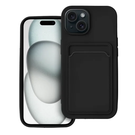 KÁRTYATARTÓ tok IPHONE 15 fekete - 1