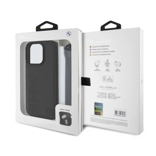  iPhone 16 Pro Fekete BMW Leather Signature és Szíjas tok - 5