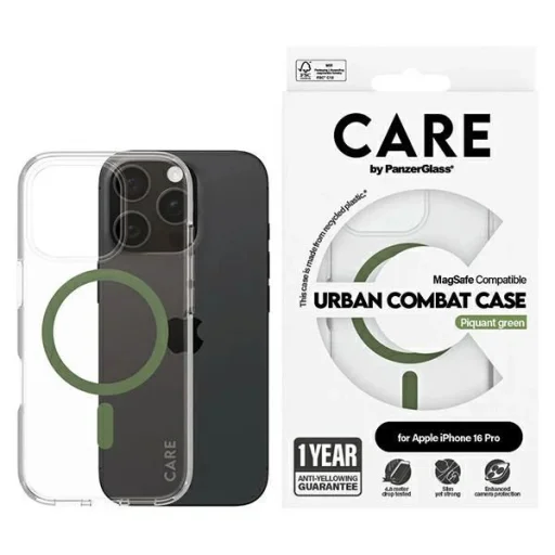 CARE by PanzerGlass Flagship tok iPhone 16 Pro 6.3" zöld/zöld MagSafe tok - 1