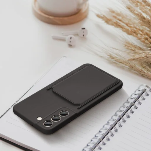 Samsung Galaxy A12 Forcell Card tok kártya tárolóval fekete - 2