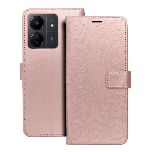 MEZZO fliptok XIAOMI Redmi 13C / POCO C65 mandala rose gold tok - 1