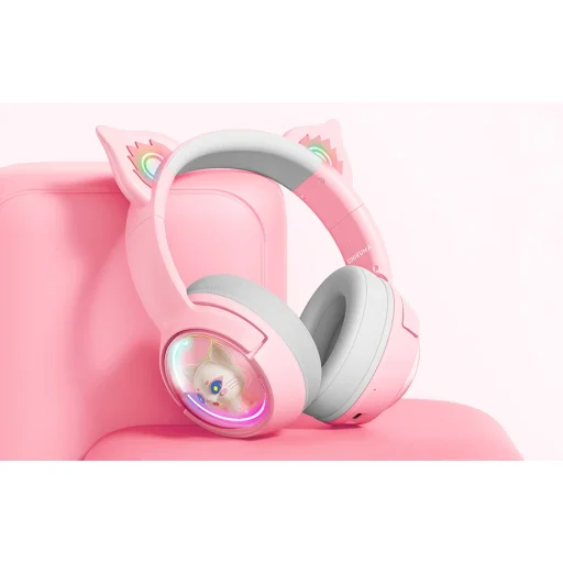ONIKUMA B5 Gamer fejhallgató (Rózsaszín) - 2
