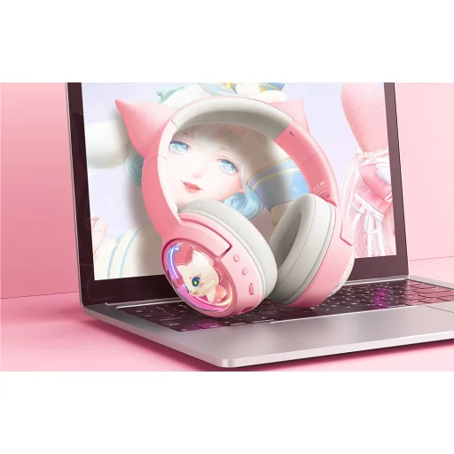 ONIKUMA B5 Gamer fejhallgató (Rózsaszín) - 5