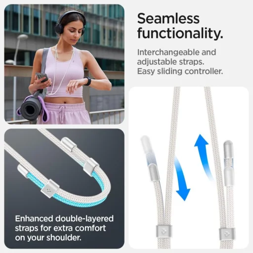 Spigen Univerzális Pánt Szett Crossbody & Csukló Perlafehér - 13