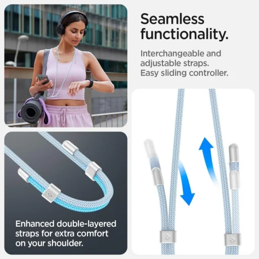 Spigen Universal Strap Set Crossbody & Wrist Mute Kék - 13