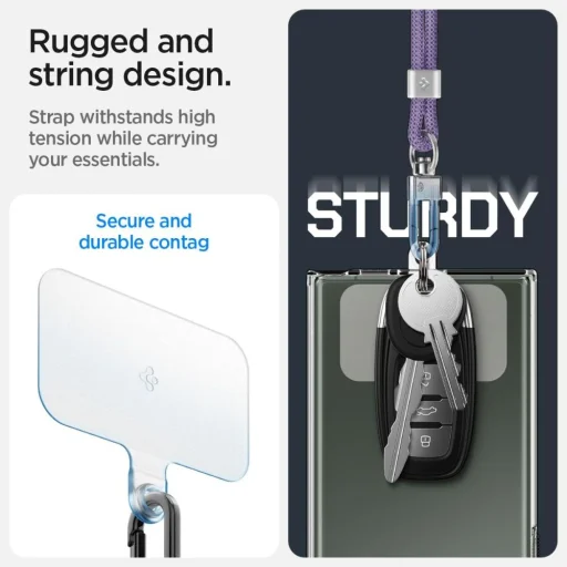  Spigen Universal Mély Lila Strap Set Crossbody & Wrist Tok - 11