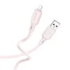 Borofone Cable BX94 Crystal color - USB to Lightning - 2,4A 1 metre light pink thumbnail