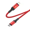 Borofone kábel BU30 Lynk Smart power-off - Type C - Lightning - PD 20W 1,2 méter piros thumbnail