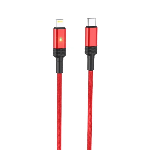 Borofone kábel BU30 Lynk Smart power-off - Type C - Lightning - PD 20W 1,2 méter piros - 3