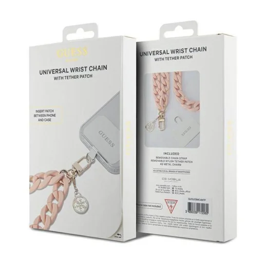 GUESS kéziszíj GUOUCBMC4MP (Nagy Lánc Akril 4G Díszek) rózsaszín, - 2