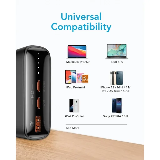 VEGER powerbank 20 000 mAh PD QC3.0 5A 100W T100 (W2032C-100) fekete - 17