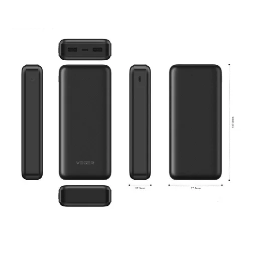 VEGER powerbank 20 000 mAh 2A A20 (W2015) fekete - 7