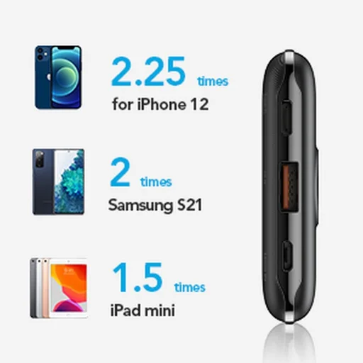 VEGER powerbank 10 000 mAh PD QC3.0 2A 22,5W S11 (W1140) fekete - 8