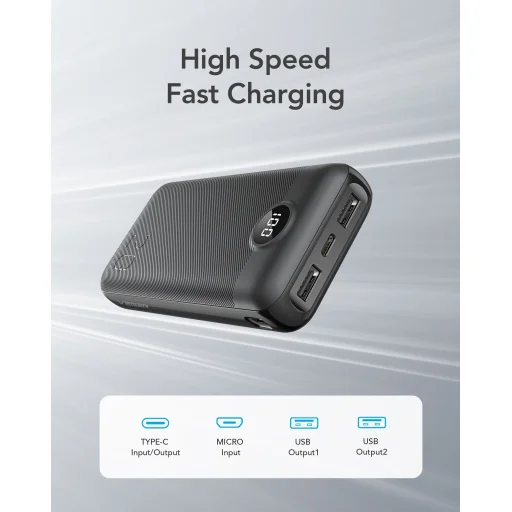 VEGER powerbank 20 000 mAh PD QC3.0 2A 20W L20S (VP2039PD / W2039PD) fekete - 24