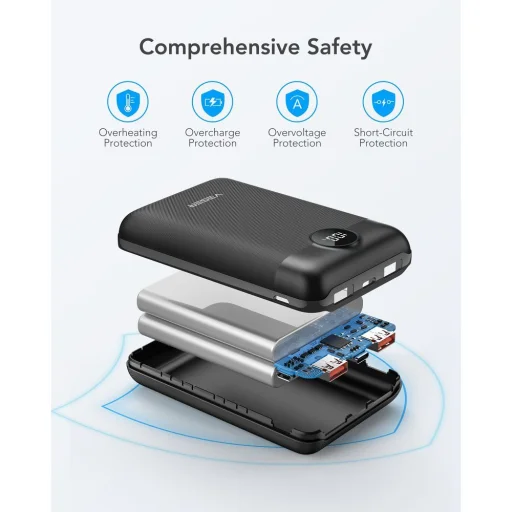 VEGER powerbank 20 000 mAh PD QC3.0 2A 22,5W S20 (W2053) fekete - 25