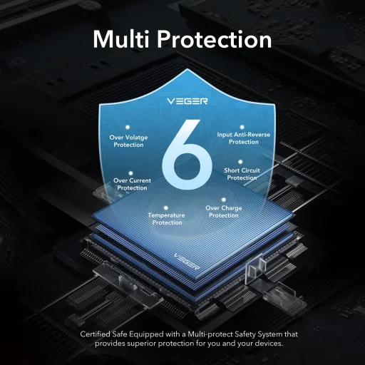 Powerbank Veger L10S (W1105PD) 10000mAh 20W 2A PD QC3.0 - fekete - 7