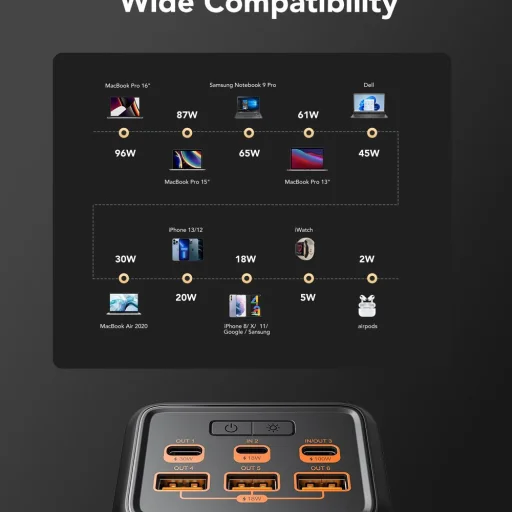 VEGER powerbank 56 000 mAh PD QC3.0 5A 130W Tank Boost (W5001C) fekete - 8