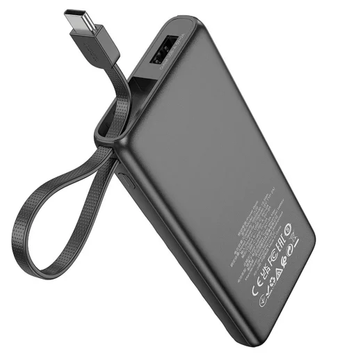 HOCO powerbank 5000 mAh beépített Type C 2A kábellel J129 fekete - 1