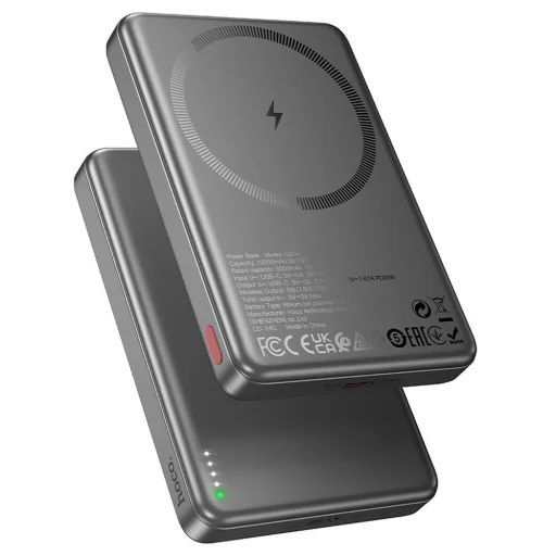 HOCO powerbank 10 000 mAh kompatibilis MagSafe PD QC 2A 20W Q26A fém szürke - 1
