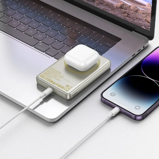 HOCO powerbank 10 000 mAh kompatibilis MagSafe PD QC 2A 20W Q26A titánium arany - 3