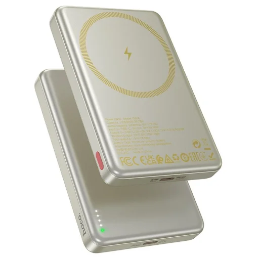 HOCO powerbank 10 000 mAh kompatibilis MagSafe PD QC 2A 20W Q26A titánium arany - 1