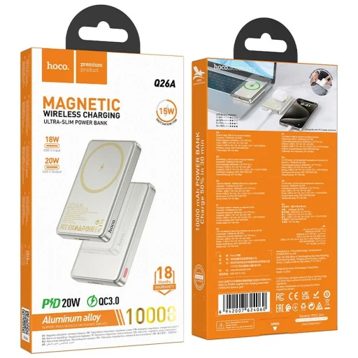 HOCO powerbank 10 000 mAh kompatibilis MagSafe PD QC 2A 20W Q26A titánium arany - 5