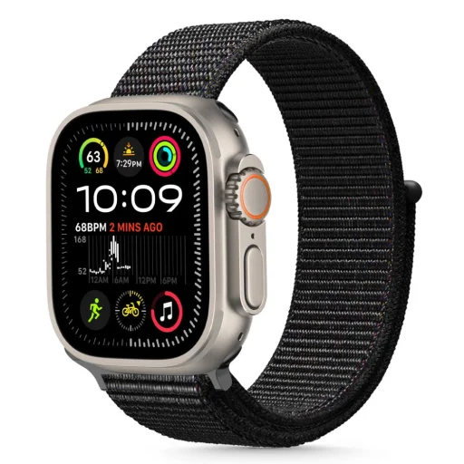 TECH-PROTECT NYLON APPLE WATCH 6 / 7 / 8 / 9 / 10 / 11 / SE / ULTRA 1 / 2 (44 / 45 / 46 / 49 MM) FEKETE szíj - 1