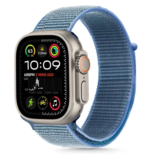 TECH-PROTECT NYLON APPLE WATCH 6 / 7 / 8 / 9 / 10 / 11 / SE / ULTRA 1 / 2 (44 / 45 / 46 / 49 MM) BABY BLUE szíj - 1