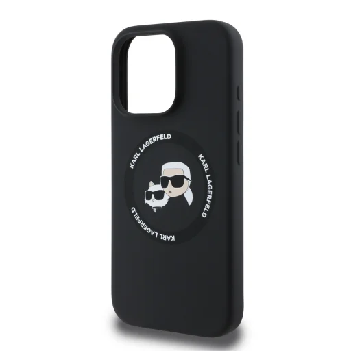  iPhone 16 Pro Fekete Karl Lagerfeld Liquid Silicone K&CH Heads MagSafe tok - 4