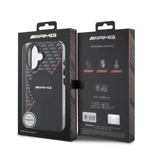 AMG Rhombs MagSafe tok iPhone 16 Plus-hoz, fekete/piros - 6