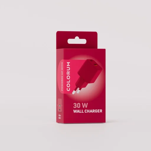 COLORUM fali töltő USB-A + USB-C PD 30W CLS30-AC-02 xMagenta - 2