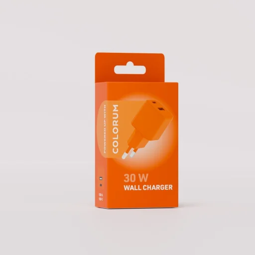 COLORUM hálózati töltő USB-A + USB-C PD 30W CLS30-AC-10 xNarancs - 3