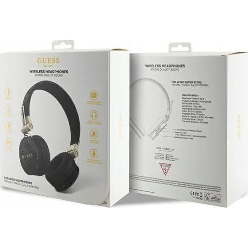 Guess PU Leather 4G Metal Logo BT5.3 sztereó fejhallgató fekete - 5