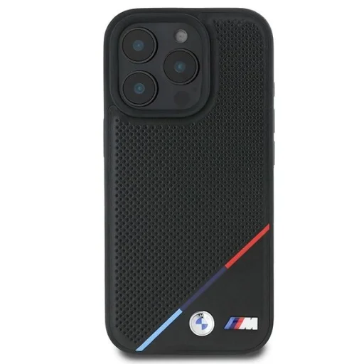  iPhone 16 Pro BMW M Perforated Tricolor Line MagSafe tok - Fekete - 3