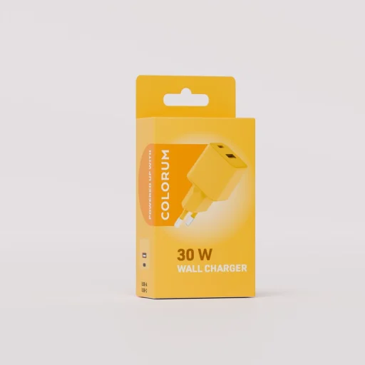 COLORUM hálózati töltő USB-A + USB-C PD 30W CLS30-AC-05 sárga - 3