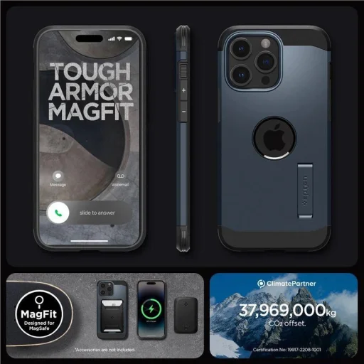 Spigen Tough Armor MagSafe, metal slate - iPhone 15 Pro Max - 4