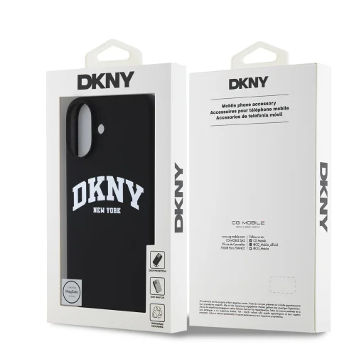  iPhone 16 Fekete DKNY Folyékony Szilikon Íves Logó MagSafe tok - 6