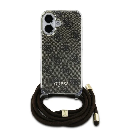  iPhone 16 Barna Guess IML 4G Nyomott Crossbody Pántos tok - 2