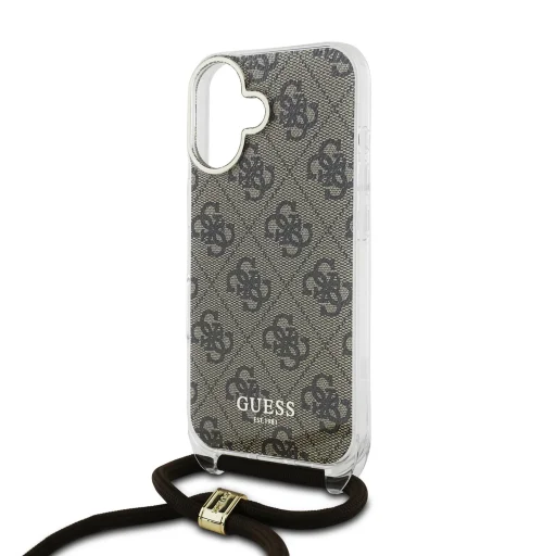  iPhone 16 Barna Guess IML 4G Nyomott Crossbody Pántos tok - 4