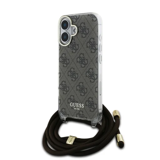  iPhone 16 Barna Guess IML 4G Nyomott Crossbody Pántos tok - 1