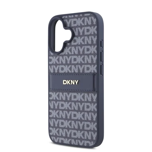  iPhone 16 Kék DKNY PU Bőr Tonális Csíkos Minta tok - 4