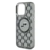  iPhone 15 Pro Fekete Karl Lagerfeld IML Monogram Karl & Choupette Head MagSafe tok thumbnail